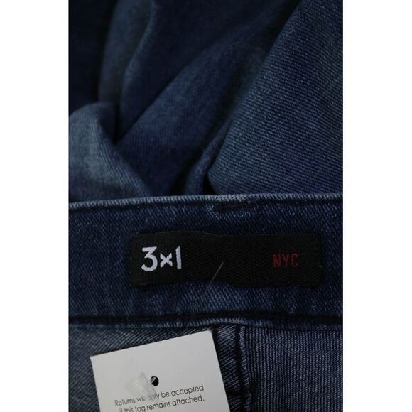 3x1 NYC Womens High Waist Distressed Ankle Wide Leg Crop Jeans Blue Size 24 - Picture 6 of 6